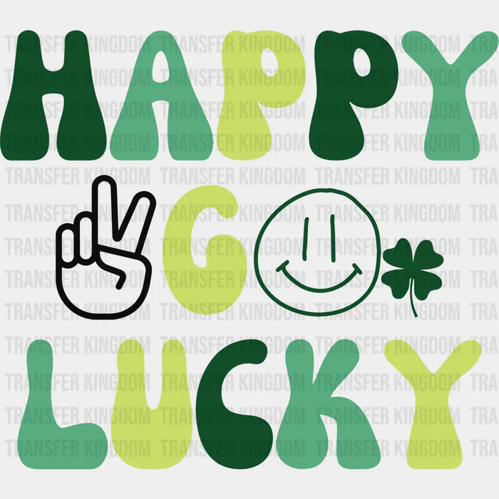 Happy Go Lucky Clover Patch Design - St. Patrick's Day DTF heat transfer