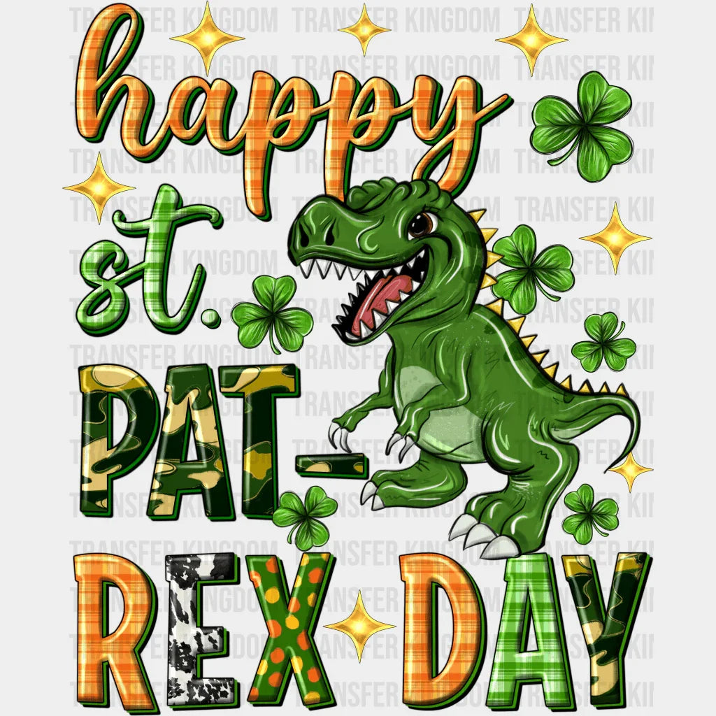 Happy St. Pat-Rex Day St. Patrick's Day Design - DTF heat transfer - Transfer Kingdom