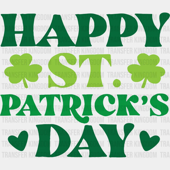 Happy Shamrocks St. Patrick's Day Design - DTF heat transfer