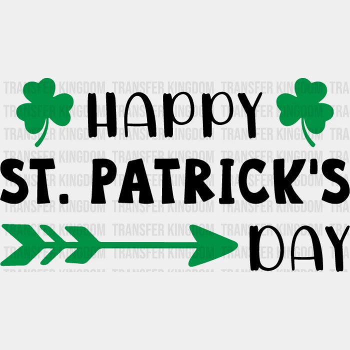 Lucky Shamrock Happy St. Patrick's Day Design - St. Patrick's Day DTF heat transfer