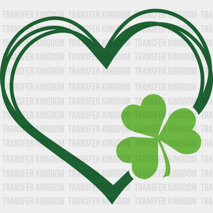 Heart Shamrock St. Patrick's Day Design - St. Patrick's Day DTF heat transfer