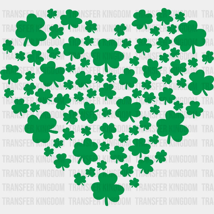 Shamrock Heart Happy St. Patrick's Day Design - DTF heat transfer