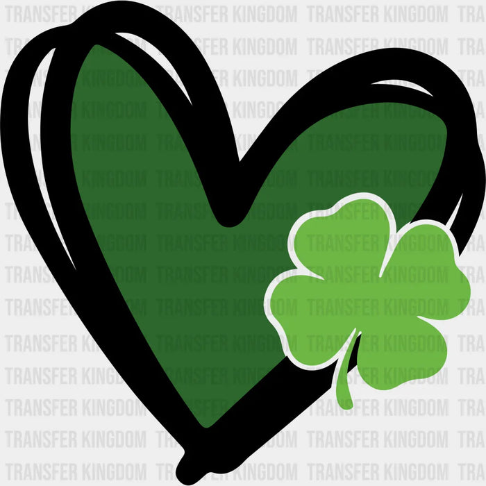 Heart Green Clover St. Patrick's Day Design - DTF heat transfer