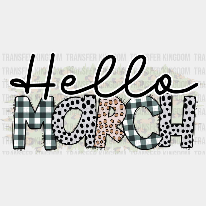 Hello March Easter Design - DTF heat transfer