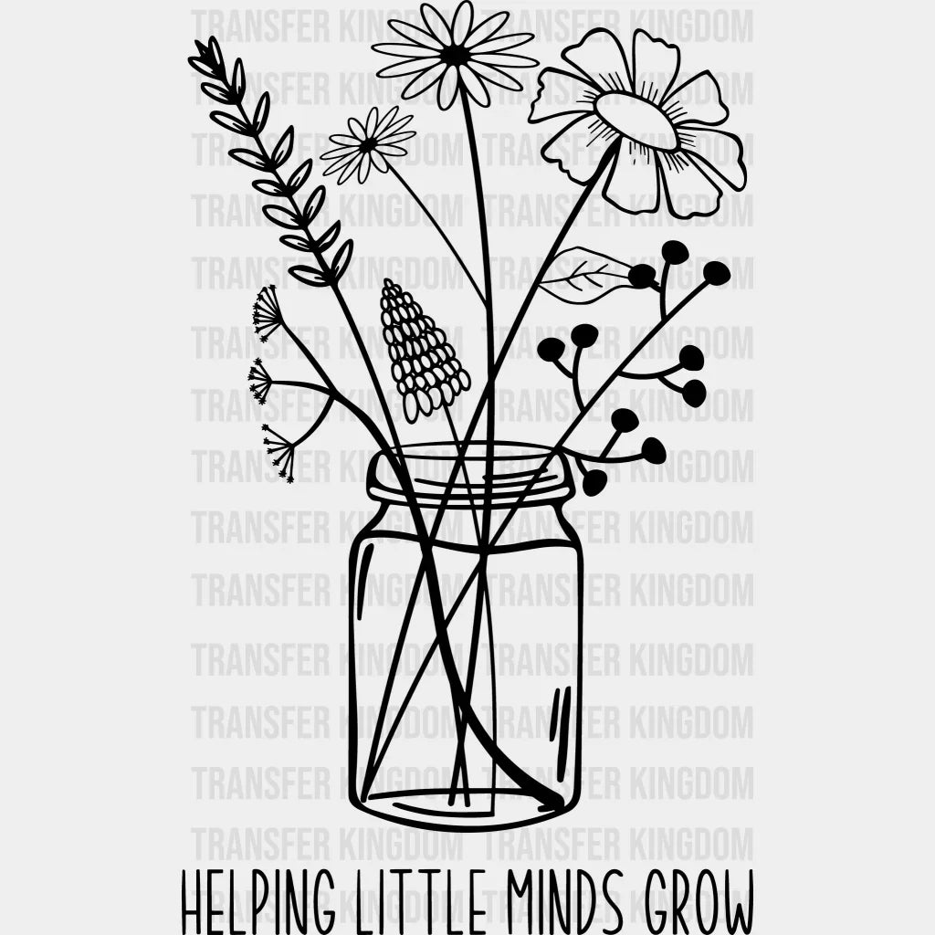 Helping Little Minds Grow 100 Days Of School Design - DTF heat transfer - Transfer Kingdom