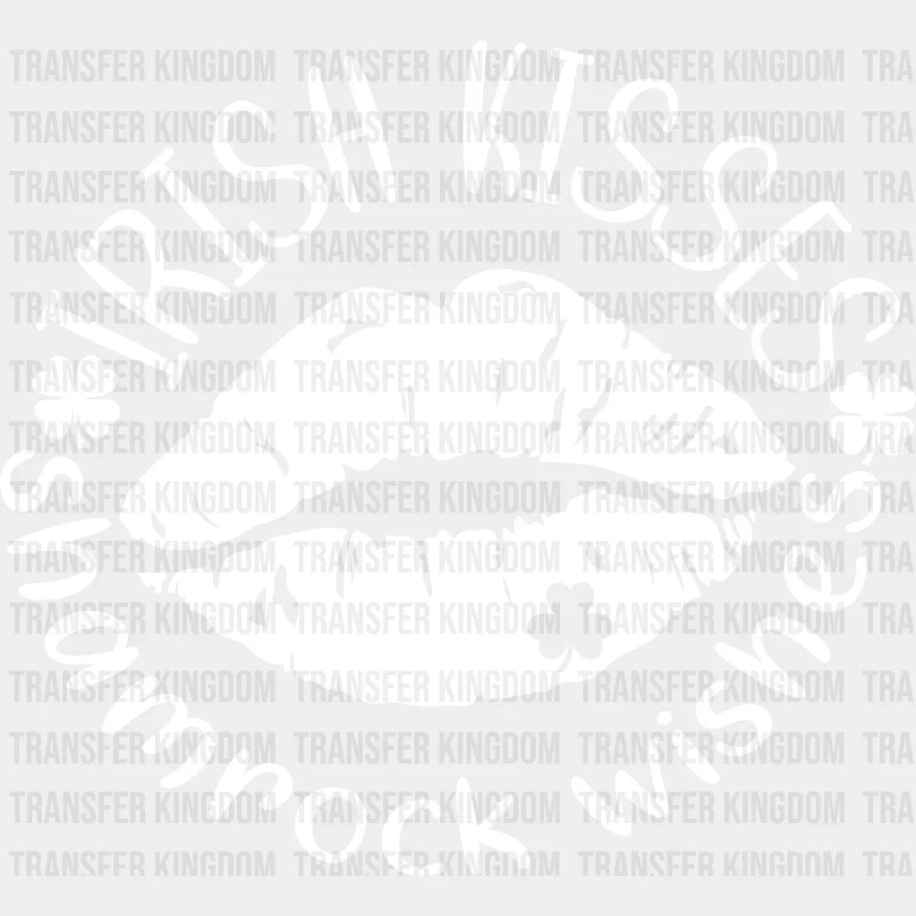 Irish Kisses & Shamrock Wishes St. Patrick's Day Design - DTF heat transfer - Transfer Kingdom