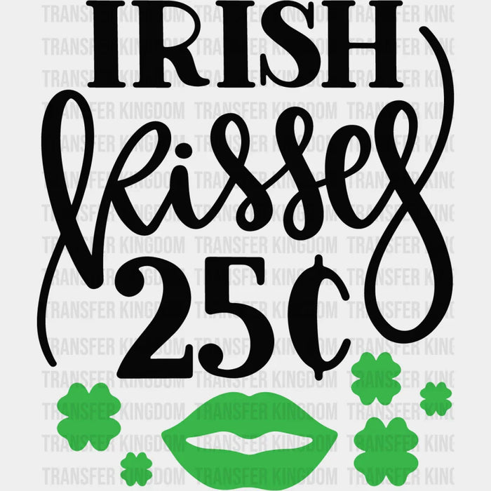Irish Kisses Shamrock Design - St. Patrick's Day DTF heat transfer