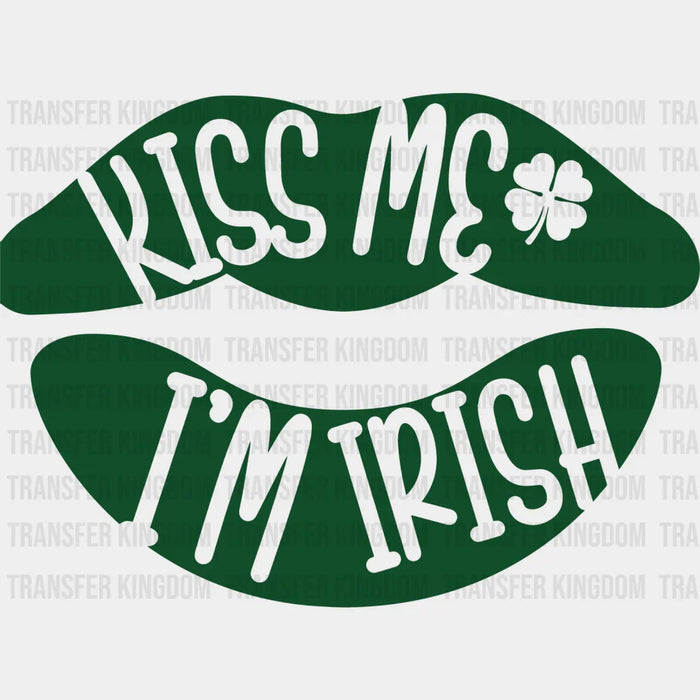 Kiss Me I'm Irish Lips Design - St. Patrick's Day DTF heat transfer
