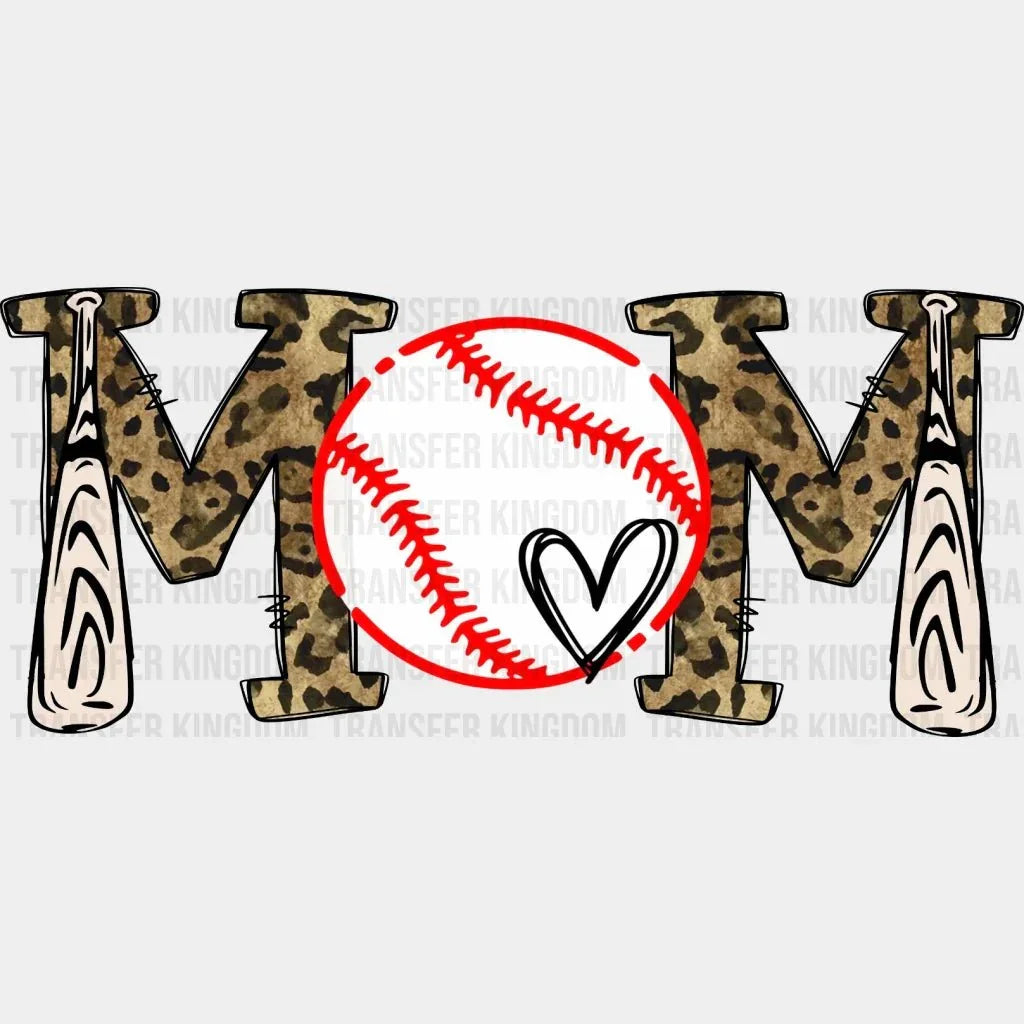 Leopard Baseball Mom - Sports Fan - Baseball Lover Mom - Design - DTF heat transfer - Transfer Kingdom