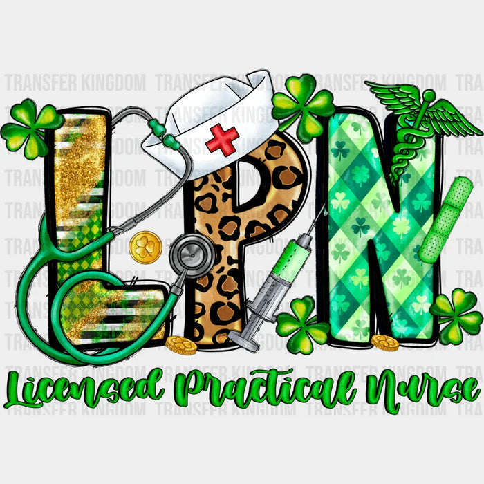 Licensed Practical Nurse St. Patrick's Day Design - DTF heat transfer
