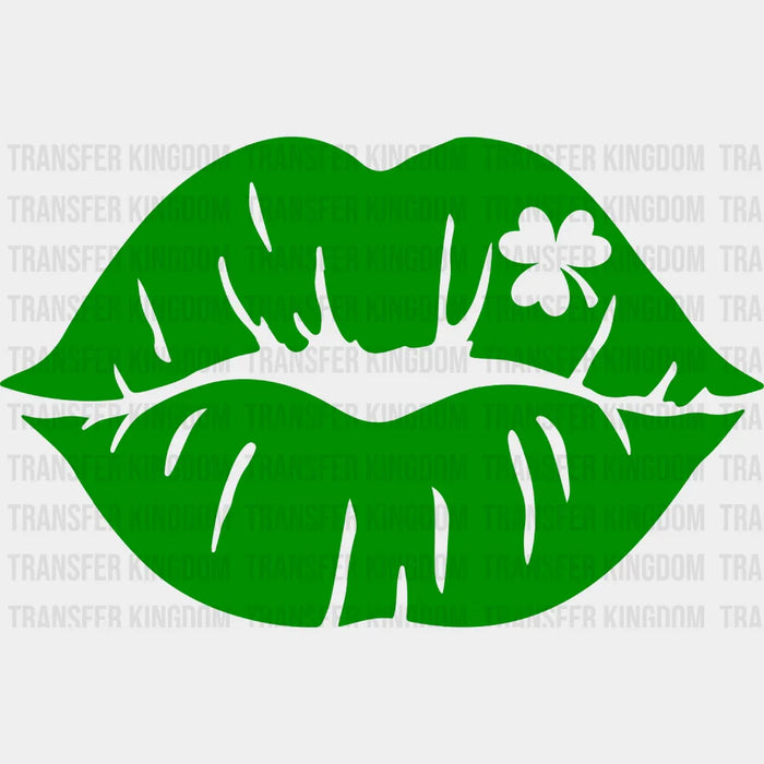 Green Lips Shamrock St. Patrick's Day Design - DTF heat transfer