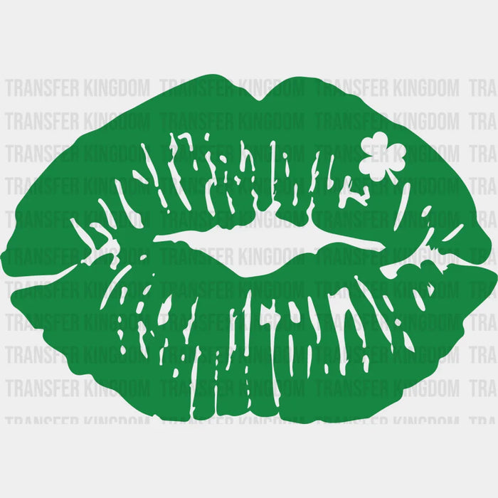 Lips & Shamrocks St. Patrick's Day Design - St. Patrick's Day DTF heat transfer