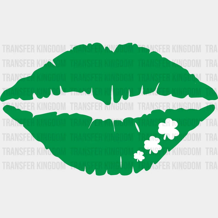 Lips Happy St. Patrick's Day Design - DTF heat transfer