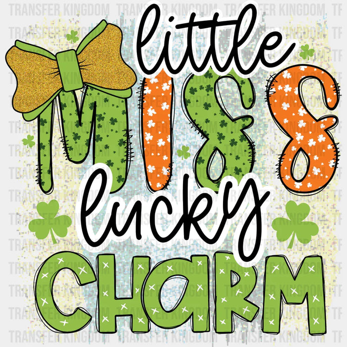 Little Miss Lucky Charm St. Patrick's Day Design - St. Patrick's Day DTF heat transfer