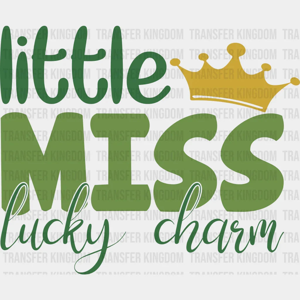 Little Miss Lucky Charm St. Patrick's Day Design - DTF heat transfer - Transfer Kingdom