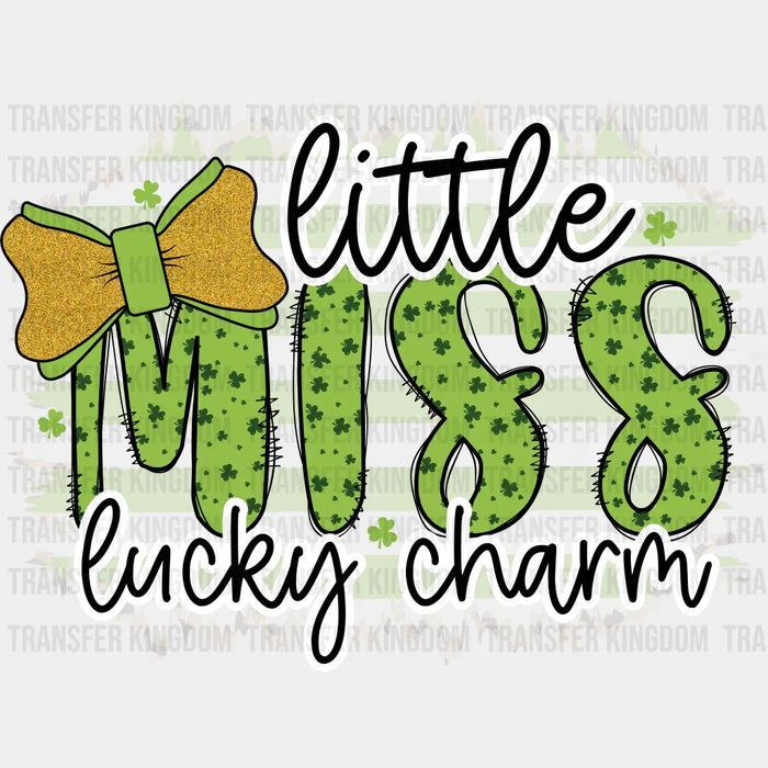 Little Miss Lucky Charm St. Patrick's Day Design - DTF heat transfer