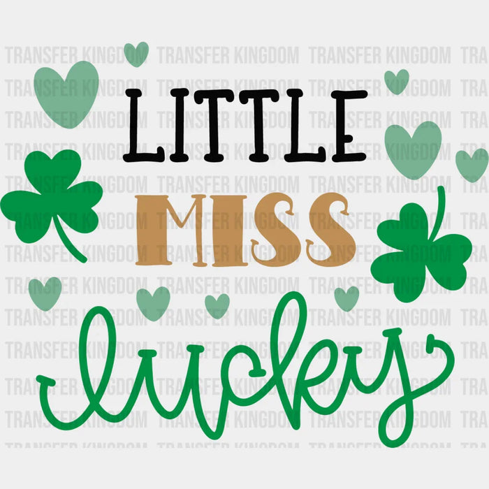 Little Miss Lucky Shamrock Design - St. Patrick's Day DTF heat transfer