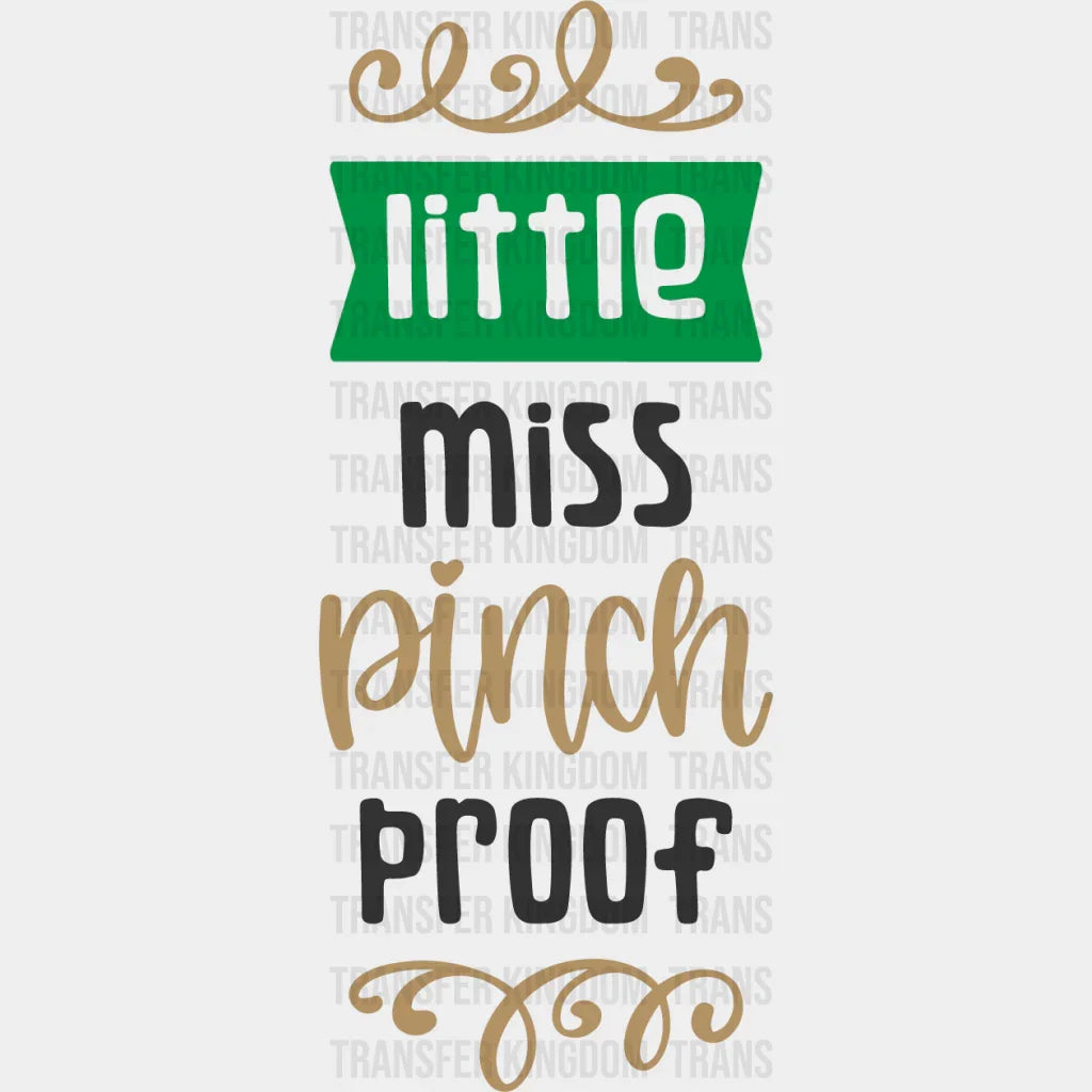 Little Miss Pinch Proof St. Patrick's Day Design - DTF heat transfer - Transfer Kingdom
