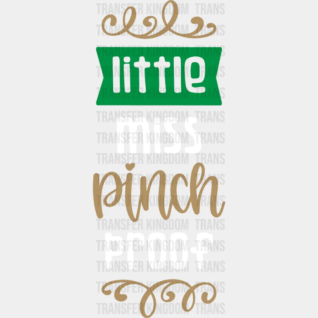 Little Miss Pinch Proof St. Patrick's Day Design - DTF heat transfer - Transfer Kingdom
