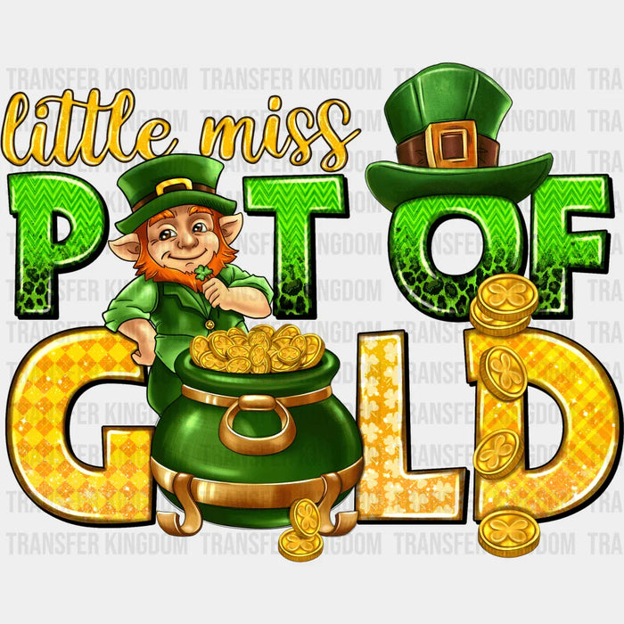 Little Miss Pot Of Gold St. Patrick's Day Design - DTF heat transfer
