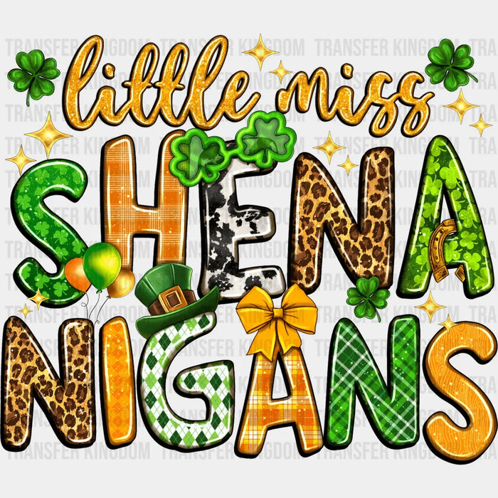Little Miss Shenanigans Happy St. Patrick's Day Design - DTF heat transfer