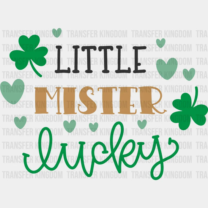 Heart And Clover Little Mister Lucky St. Patrick's Day Design - DTF heat transfer