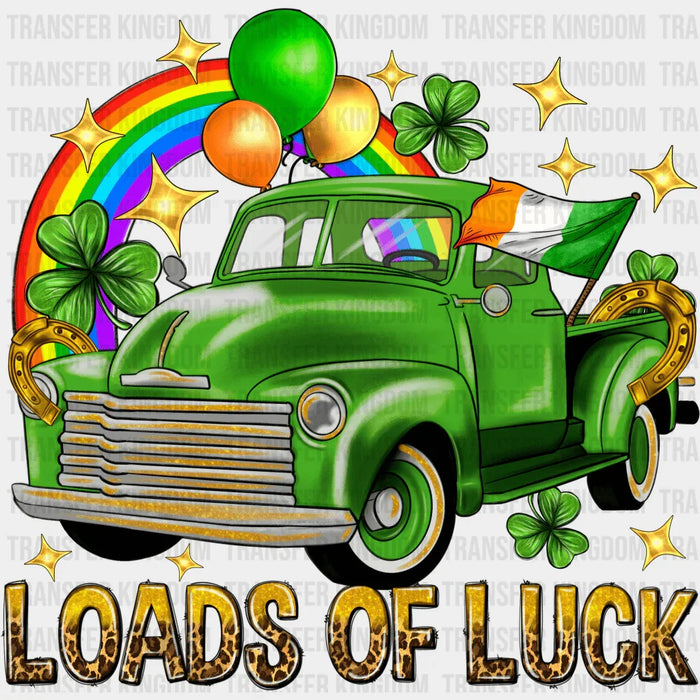 Loads Of Luck Truck Flag St. Patrick's Day Design - DTF heat transfer