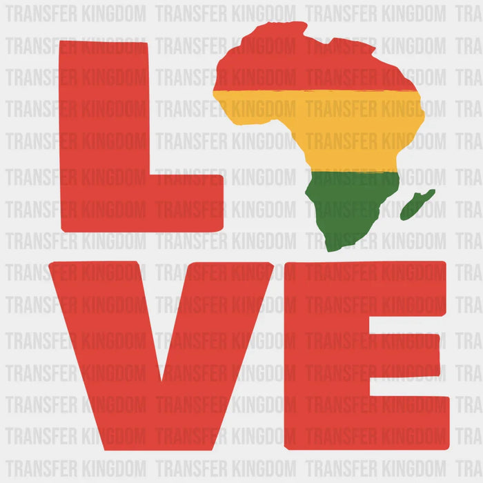 LOVE Africa Map - BLM design DTF heat transfer