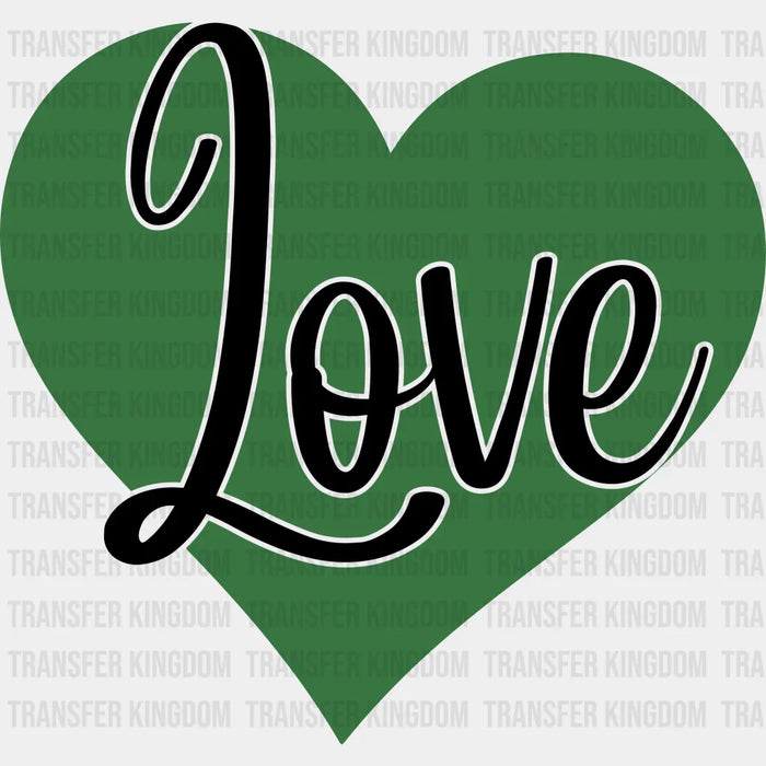 Heart Love Green St. Patrick's Day Design - DTF heat transfer