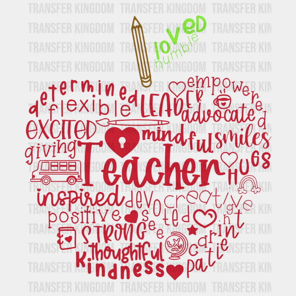 Loved, Humble Teacher 100 Days School Design - DTF heat transfer - Transfer Kingdom