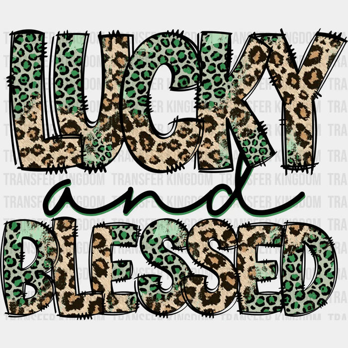Leopard Print Lucky And Blessed St. Patrick's Day Design - DTF heat transfer