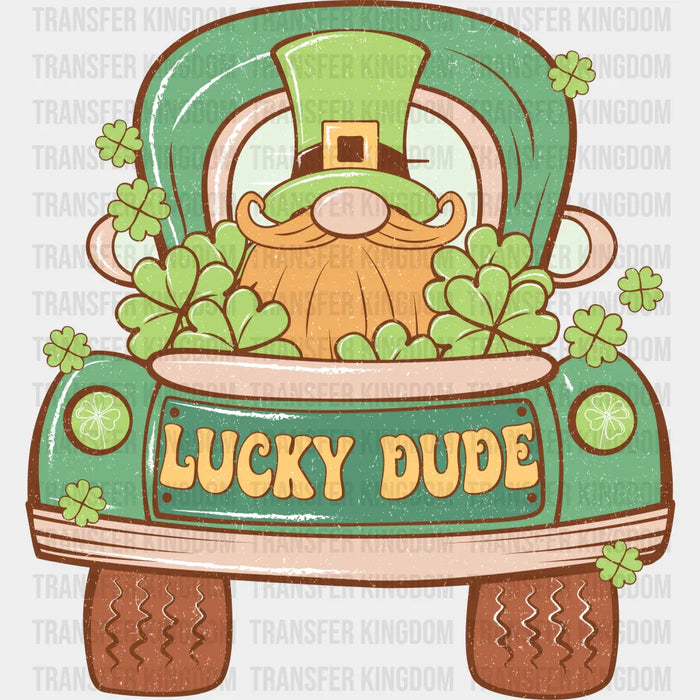 Lucky Dude Green Truck St. Patrick's Day Design - DTF heat transfer