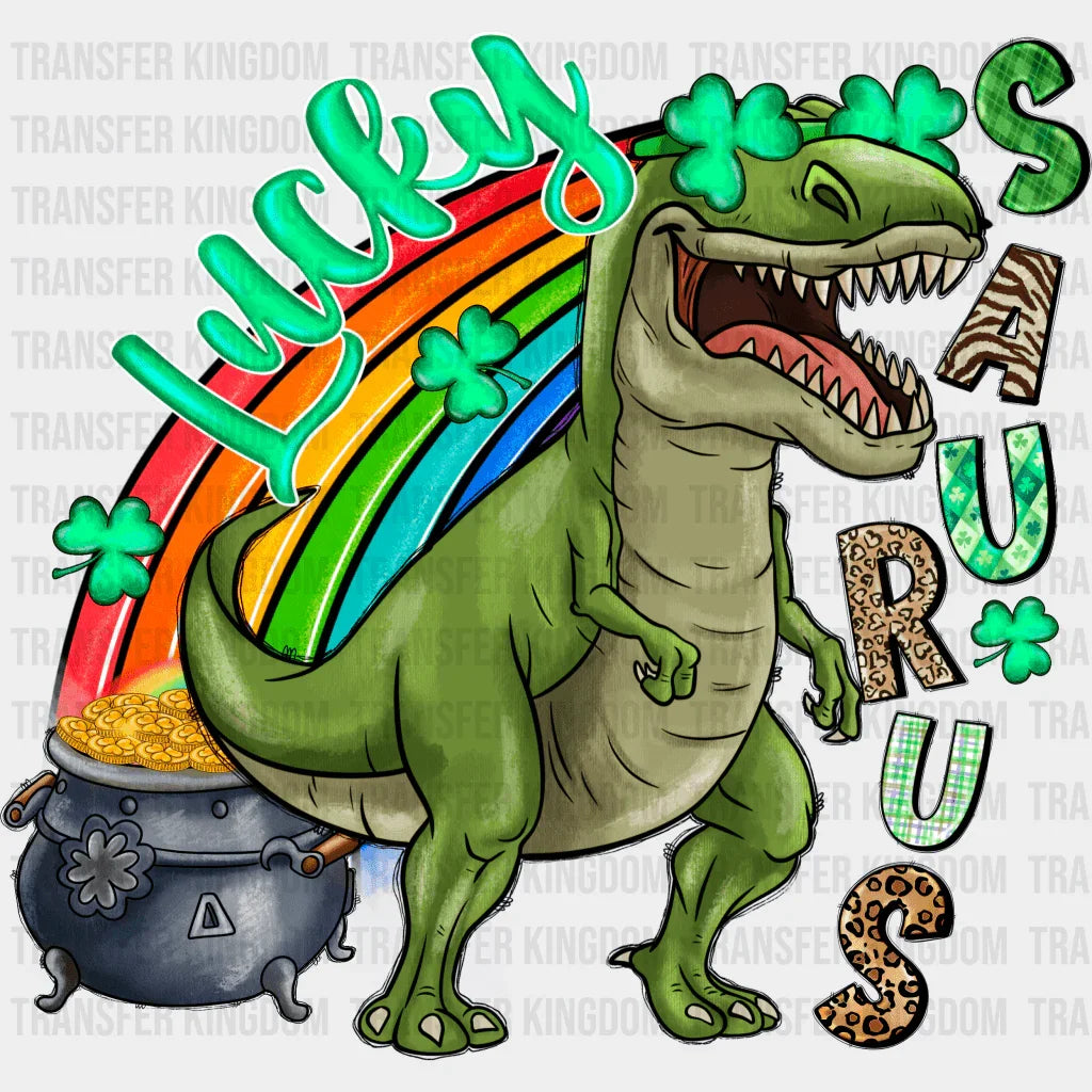 Lucky Saurus St. Patrick's Day Design - DTF heat transfer - Transfer Kingdom