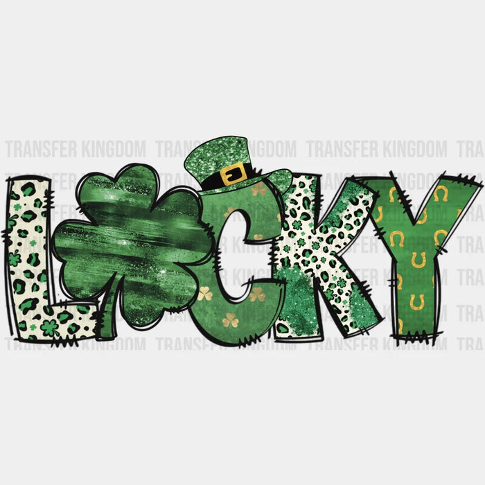 Clover Text Lucky St. Patrick's Day Design - DTF heat transfer