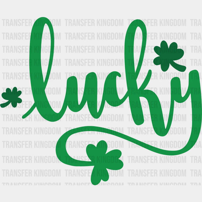 Lucky St. Patrick's Day Clovers Green Design - DTF heat transfer