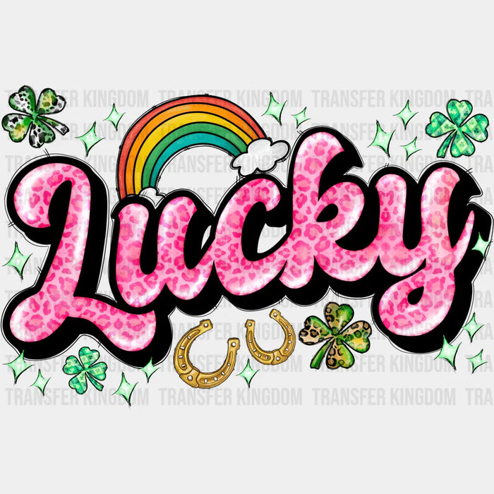 Pink Lucky Rainbow St. Patrick's Day Design - DTF heat transfer