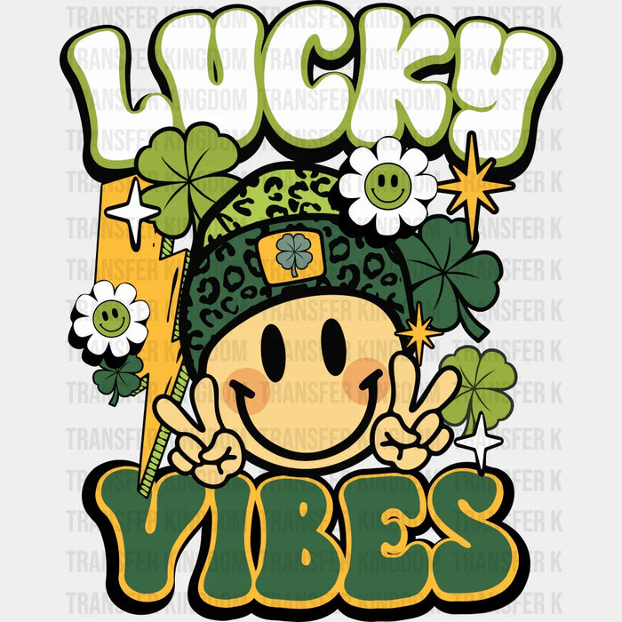 2000's Smiley Lucky Vibes St. Patrick's Day Design - DTF heat transfer