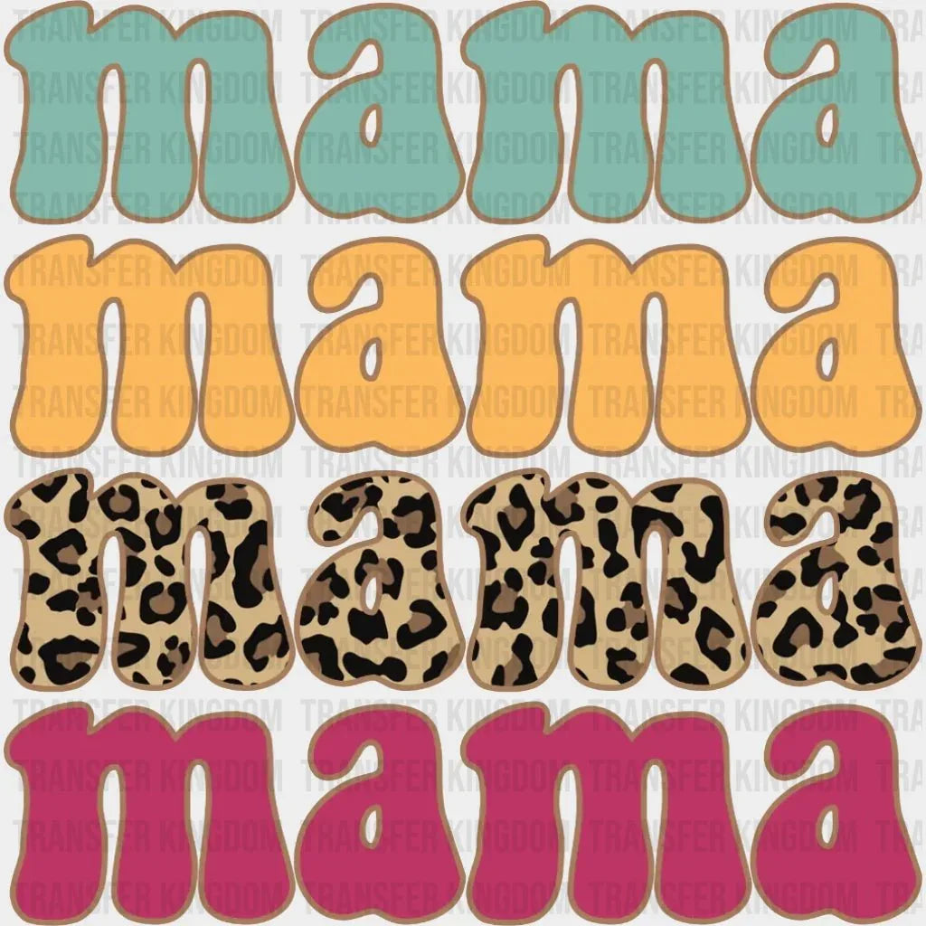 Mama Colorful Leopard Design - DTF heat transfer - Transfer Kingdom