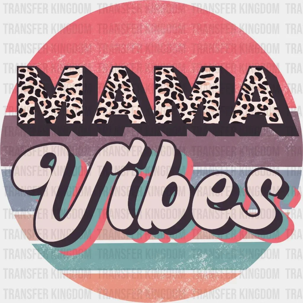 Mama Vibes And Mini Vibes Leopard Retro - Baby and Mama - Family Matching - Design - DTF heat transfer - Transfer Kingdom