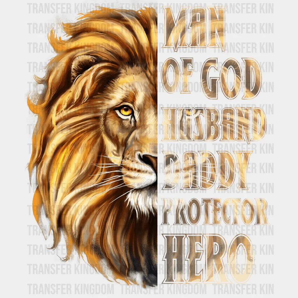 Man of God, Husband, Daddy, Protector, Hero Design - DTF heat transfer - Transfer Kingdom