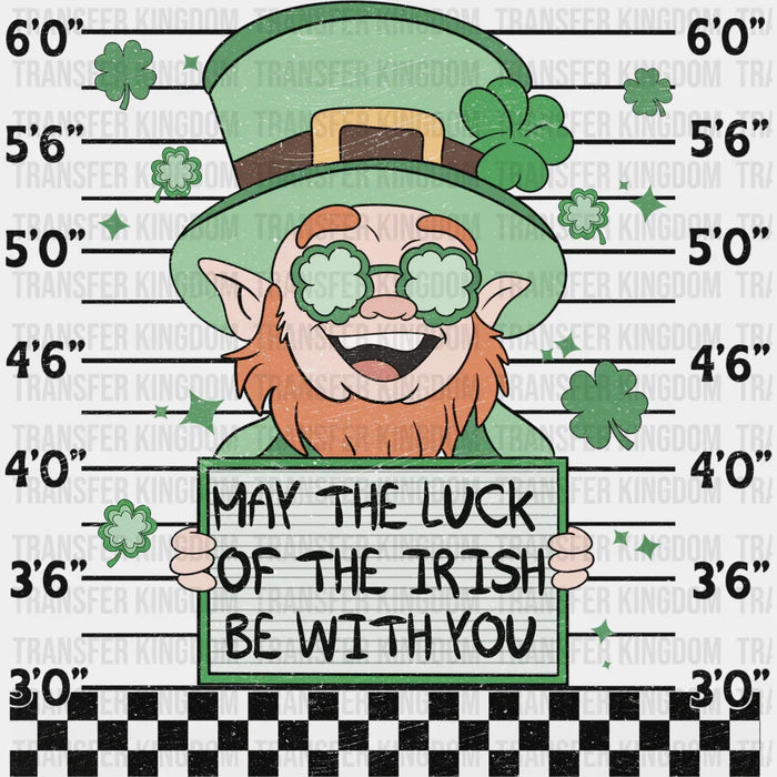 May The Luck Of The Irish Be With You Shamrock St. Patrick's Day Design - DTF heat transfer