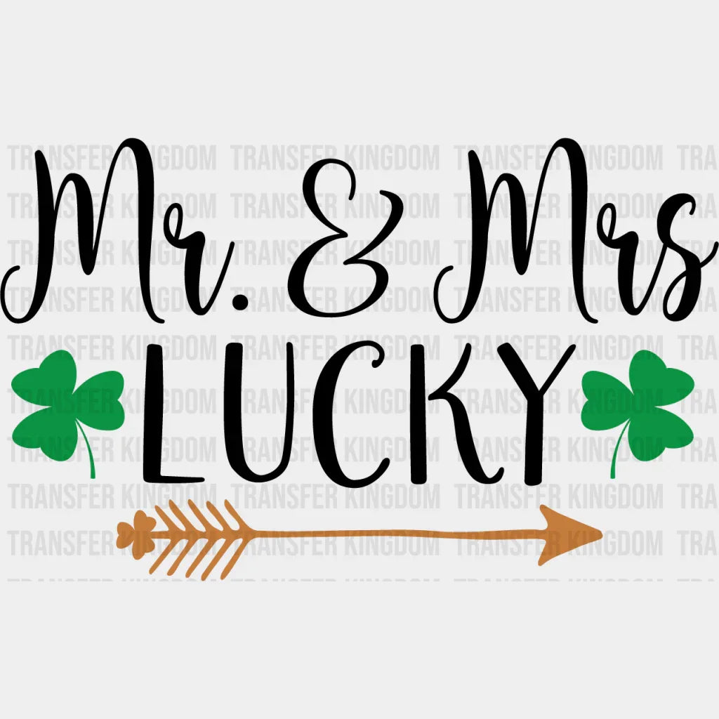 Mr. Mrs. Lucky St. Patrick's Day Design - DTF heat transfer - Transfer Kingdom