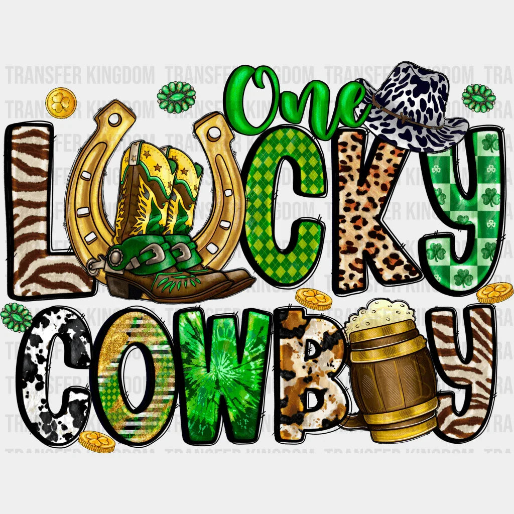 One Lucky Cowboy St. Patrick's Day Design - DTF heat transfer - Transfer Kingdom