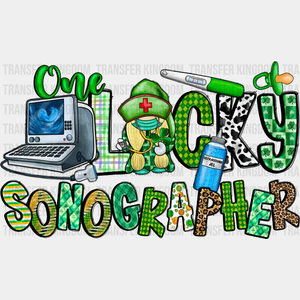 One Lucky Sonographer St. Patrick's Day Design - DTF heat transfer - Transfer Kingdom