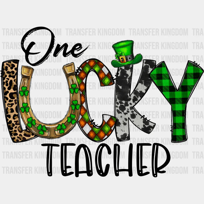 One Lucky Teacher Design - St. Patrick's Day DTF heat transfer