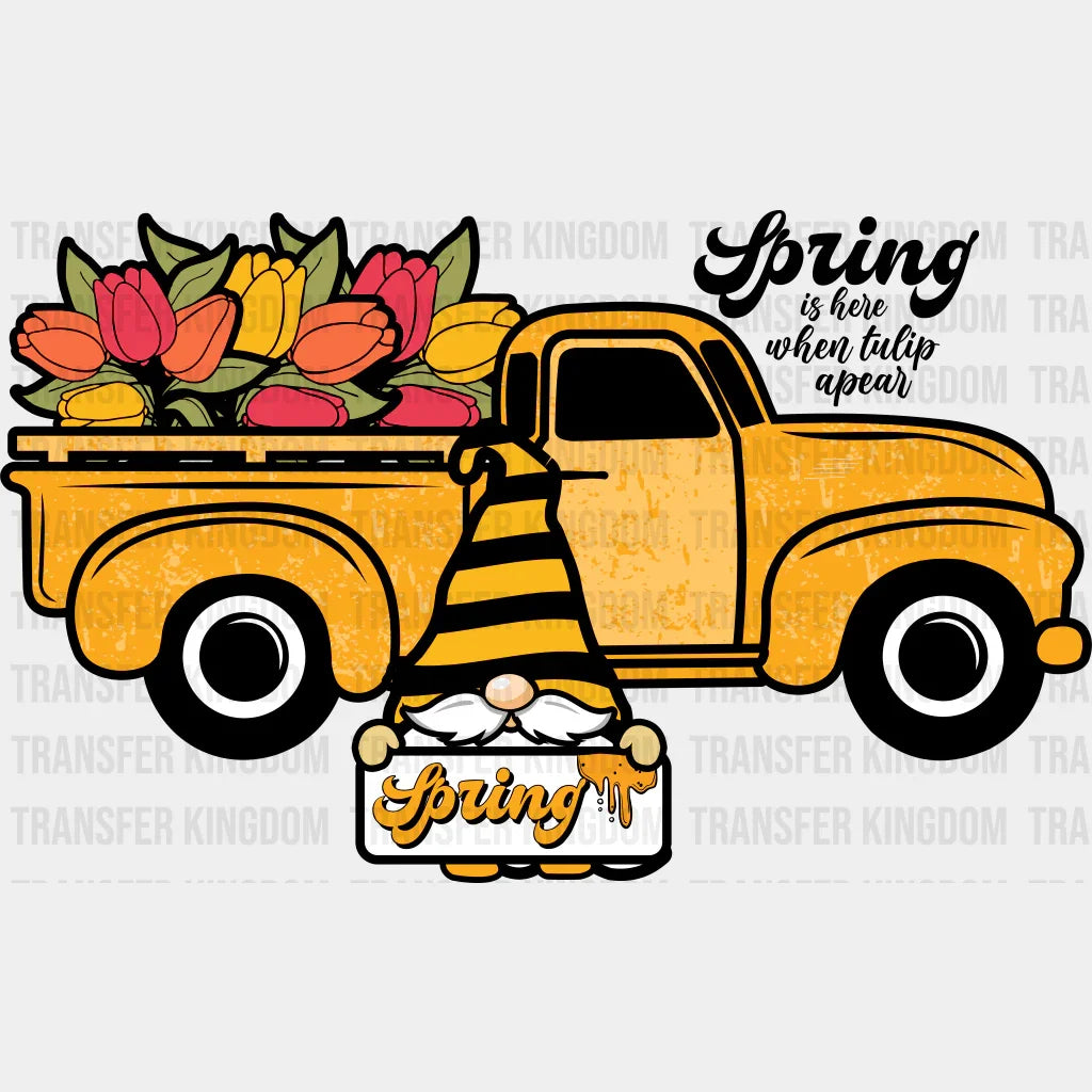 Orange Truck Gnomie Spring Easter Design - DTF heat transfer - Transfer Kingdom