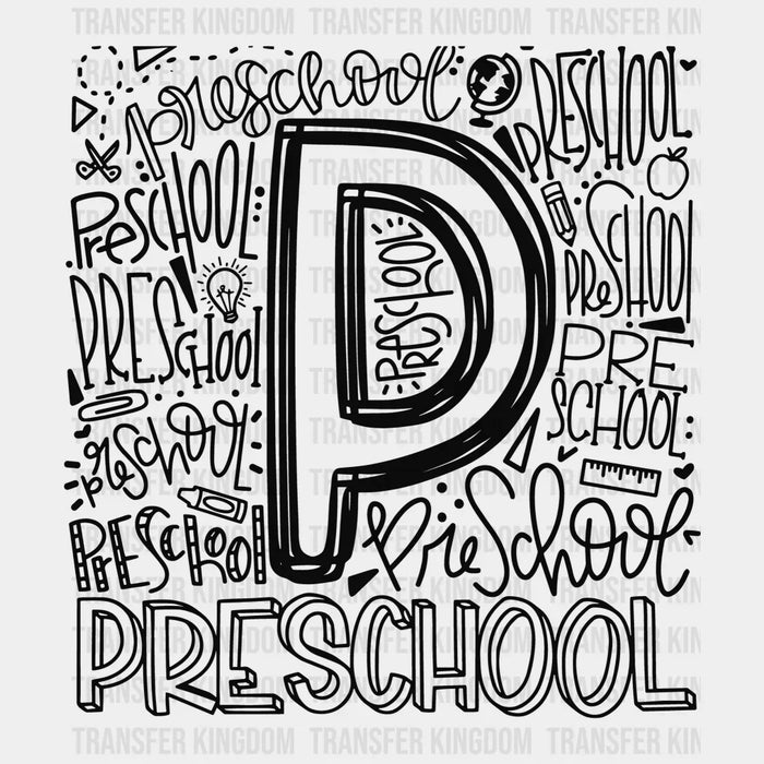 P Preschool 100 Days Of School Design - DTF heat transfer