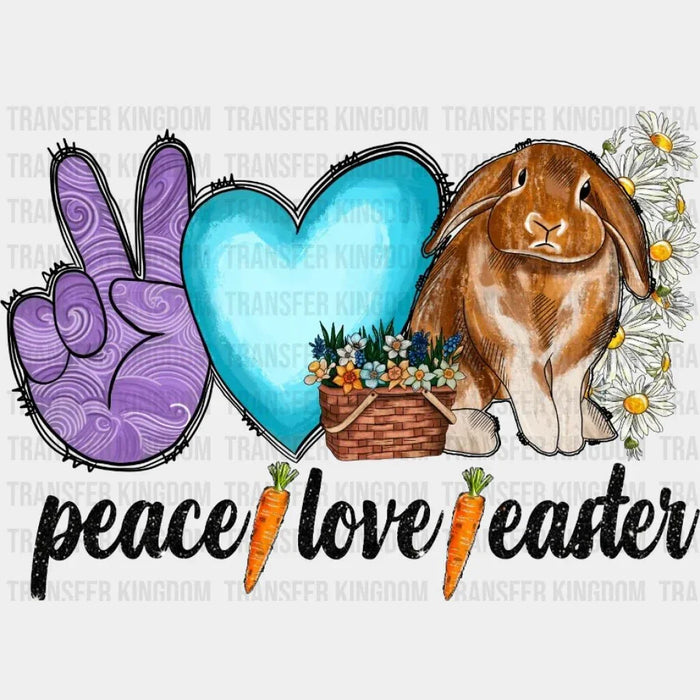 Peace Love Easter Bunny Design- DTF heat transfer