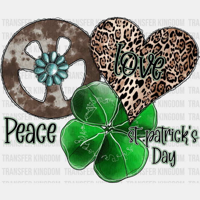 Peace & Love St. Patrick's Day Design - DTF heat transfer