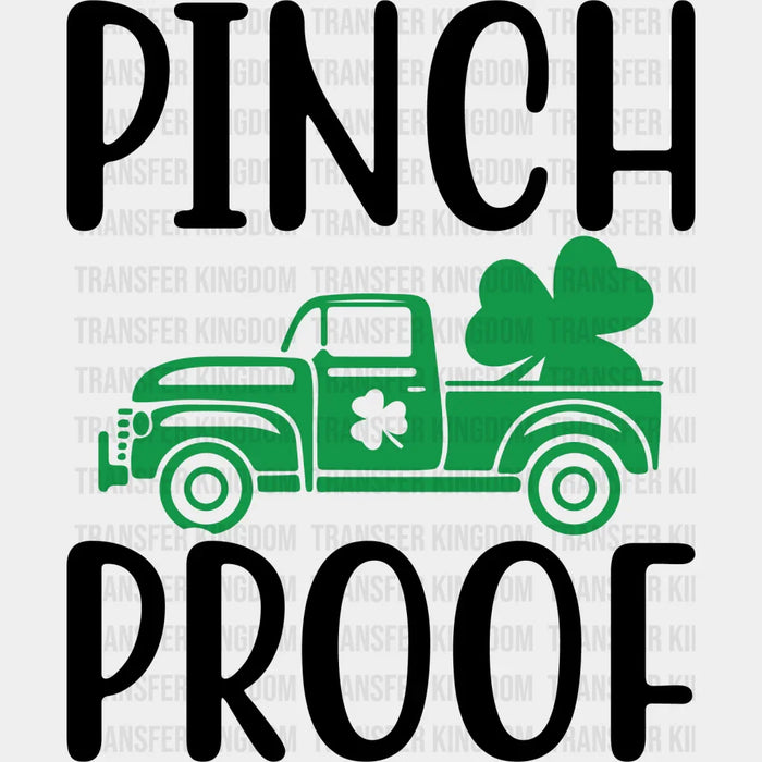Pinch Proof Green Truck Carrying Clover St. Patrick's Day Design - DTF heat transfer
